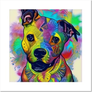 Abstract Pitbull Puppy Vanitas Posters and Art